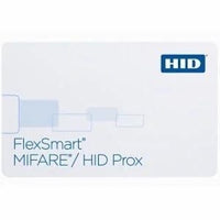 HID 1441LGGVNM FlexSmart Series MIFARE and Prox Combo PVC 4K Printable Smart Card, Programmed, Glossy Front and Back, Decimal Card Numbering, No Slot, White