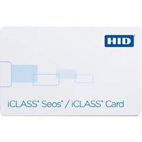 HID 52260PSGGNAN iCLASS 8K Seos iCLASS 2K Card, Seos and iCLASS SIO Programmed, with Standard iCLASS Access Control Application, Seos No Numbering, iCLASS Sequential Matching, Glossy, White, No Slot