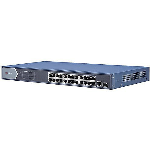 Hikvision DS-3E0526P-E 24-Port Unmanaged Gigabit PoE Switch, 56Gbps, Blue