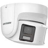 Hikvision DS-2CD2387G2P-LSU/SL Value Series ColorVu 8MP Audio Alarm and Strobe Light Panoramic Turret IP Camera, 4mm Fixed Lens, White