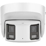 Hikvision DS-2CD2387G2P-LSU/SL Value Series ColorVu 8MP Audio Alarm and Strobe Light Panoramic Turret IP Camera, 4mm Fixed Lens, White