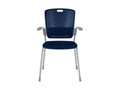 Humanscale C15S53 Cinto, Four Legs, Gliders, Fixed Arms, Silver, Blue, No Seat Pad, None Standard Plastics & Foams