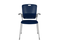 Humanscale C15S53 Cinto, Four Legs, Gliders, Fixed Arms, Silver, Blue, No Seat Pad, None Standard Plastics & Foams