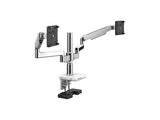Humanscale X2M2-CBWETBETB12NA M/Flex 2.1 with M/Connect 2 for Dual Monitors - 12 Post - Polished Aluminum with White Trim