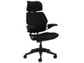 Humanscale F211GCF10XFSSNSC Freedom Task Chair with Headrest, Graphite Frame and Height-Adjustable Arms - Black Corde 4 Fabric