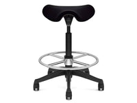 Humanscale F500GCF57FSKNSC Freedom Active Pony Stool with Bar Height Cylinder - Navy Corde 4 Fabric