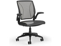 Humanscale W11BN03N03SSNSC Diffrient World Task Chair with Black Frame and Graphite Pinstripe Mesh