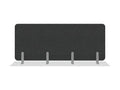 Humanscale WGR2460SLFDGN WellGuard, Rear (no modesty), 24 Height, 60in Width, Silver, L Bracket, PETG, Clear PETG, No Cut Out