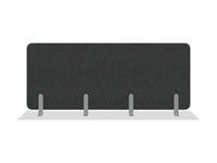 Humanscale WGR2460SLFDGN WellGuard, Rear (no modesty), 24 Height, 60in Width, Silver, L Bracket, PETG, Clear PETG, No Cut Out