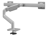 Humanscale M81NTNBSB2G M8.1 with Bolt-through Mount for DUAL Monitors with Crossbar - Silver with Gray TRIM - Gray 100MM