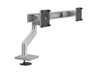 Humanscale M81NTNBSB2G M8.1 with Bolt-through Mount for DUAL Monitors with Crossbar - Silver with Gray TRIM - Gray 100MM X 100MM VESA Bracket