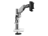 Humanscale X2NTNBEWCTBCTB24 M/flex 2.1 with Bolt-through Mount for DUAL Monitors - Polished Aluminum with White TRIM - 2