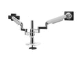 Humanscale X2NTNBEWCTBCTB24 M/flex 2.1 with Bolt-through Mount for DUAL Monitors - Polished Aluminum with White TRIM - 24 POST