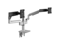 Humanscale X2NTNCBSESBESB---12 Mflex M2.1, Non Tech Base, Clamp Mount, Dual Bracket 2 monitors, SL w/ Gray Trim, 8IN Straight/Dynamic Link, Slider for Single Monitor, Std