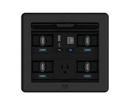 Crestron FT2-700-MECH-PTL-B FlipTop FT2 Series Cable Management System, 700 Size, Mechanical, Pass-Through Lid, Black