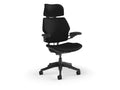Humanscale F211GK101XFSHNSC Freedom Task Chair with Headrest, Graphite Frame and Height-Adjustable Arms - Black Lotus Fabric