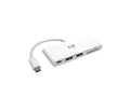 Eaton Tripp Lite U460-002-2AM-C USB-C Multiport Adapter, USB 3.x (5Gbps), USB-A/C Hub Ports, Card Reader and 60W PD Charging, White