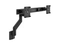 Humanscale M81NTNHBB2B M8.1 Monitor Arm with Direct Hardwall Mount, Angled Link and Dynamic Link, Crossbar for Dual Monitors, Black with Black Trim