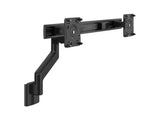 Humanscale M81NTNHBB2B M8.1 Monitor Arm with Direct Hardwall Mount, Angled Link and Dynamic Link, Crossbar for Dual Monitors, Black with Black Trim