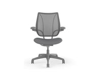 Humanscale L113VA14K158XFSSNSC Liberty Task Chair with Silver Frame, Platinum Dash Mesh, Shale Lotus Fabric, and Adjustable Arms