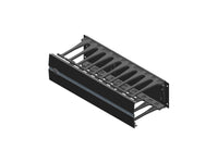 Chatsworth 35441-701 Horizontal Cable Manager - Steel, Aluminium, Plastic - Black - Plastic T-shaped cable guides organi
