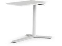 Humanscale FM2WH1627PWH Float Mini Sit/Stand Table, Cloud White Column and Painted Wood Top