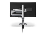 HAT Design Works E5G-P01SD-SLV E5 Single Dynamic Pole Monitor Arm, Silver, holds 25 lbs, up to 49IN screen