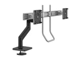 Humanscale M82BRBB M8.1 Dual Monitor Arm, Crossbar with Handle, Angled/Dynamic Links, Grey 100x 100mm VESA