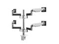 Humanscale X842ETWC M/Flex M8.1 Quad Monitor Arm, Stacked (Two Over Two), 8/Dynamic Links, 24 Post, 100x100mm VESA
