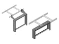 Chatsworth 13394-E08 Cable Runway Patch Panel Rack with Cross-Member Brackets; 19INW x 16.31INH; Glacier White
