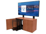 iCart CRED2VTHIN-D 2-bay, low profile, AV cabinet includes dual 45-82in display mount, (1) 3RU vertical rack, rack-mount