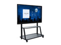 iCart EDC-100 Classroom mobile cart supports single displays from 55 to 80 inches. Includes two large shelves for laptops, remote controls, and other devices.