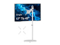 SIIG CE-MT5F11-S1 Single 43IN Portable Rolling TV Monitor Stand White, Fits 1743IN Flat/Curved/Ultrawide, up to 22 lbs, Mechanical Spring, Quick-Release VESA 75/1