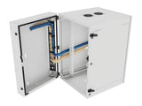 Vertiv GL36WMCMP-W-SC-AF-CM WM Premium 19Ux24x32 Fan Gray - Offset mounting rails create nearly 3.5 in of dedicated cable management space between the rail and side
