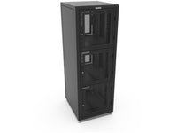 Vertiv GL840CL-3036-3MM Colo Cabinet 3x14U 30in 36in Black, Dedicated vertical cable management raceways to each bay cannot be accessed from other compartments