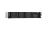 QNAP TS-H1065EU-8G-US 2U 8-bay short-depth rackmount NAS, 8 x 3.5 SATA + 2 x E1.S drive bays, Intel 4-core CPU, 8GB DDR5 SODIMM RAM, PCIe Gen3 x2 slot, Single PSU