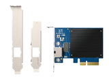 QNAP QXG-10G1TD Single-port (10Gbase-T) 10GbE network expansion card, PCIe Gen3 x2, Low-profile bracket pre-loaded, Low-profile flat and Full-height bracksts are