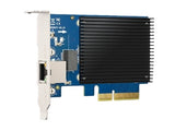 QNAP QXG-10G1TD Single-port (10Gbase-T) 10GbE network expansion card, PCIe Gen3 x2, Low-profile bracket pre-loaded, Low-profile flat and Full-height bracksts are