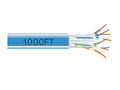 Black Box C6ABC50-BL-1000 CAT6A 650-MHz Solid Ethernet Bulk Cable - Unshielded (UTP), CMR PVC, Blue, 1000-ft. (304.8-m) Spool
