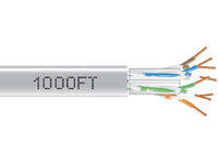 Black Box C6ABC51-GY-1000 CAT6A 650-MHz Solid Ethernet Bulk Cable - Unshielded (UTP), CMP Plenum, Gray, 1000-ft. (304.8-m) Spool