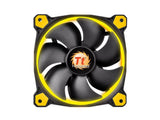 Thermaltake CL-F038-PL12YL-A Riing 12 120mm LED Case Radiator Cooling Fan (Yellow) - Hydraulic bearings for silent operation guarantee ultra-low noise - The patented