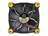 Thermaltake CL-F038-PL12YL-A Riing 12 120mm LED Case Radiator Cooling Fan (Yellow) - Hydraulic bearings for silent operation guarantee ultra-low noise - The patented