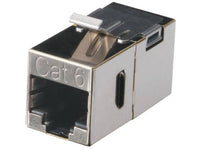 Black Box FM693 CAT6 Keystone Coupler - Shielded, Straight-Pin, Silver