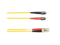 Black Box FOCMPSM-025M-STLC-YL OS2 9/125 Singlemode Fiber Optic Patch Cable - OFNP Plenum, ST to LC, Yellow, 25-m (82.0-ft.), GSA, TAA/
