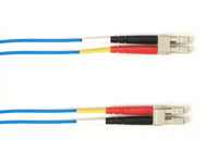 Black Box FOCMR10-001M-LCLC-BL OM3 50/125 Multimode Fiber Optic Patch Cable - OFNR PVC, LC to LC, Blue, 1-m (3.2-ft.), GSA, TAA/