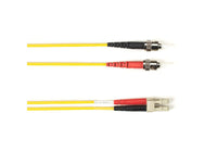 Black Box FOCMRSM-015M-STLC-YL OS2 9/125 Singlemode Fiber Optic Patch Cable - OFNR PVC, ST to LC, Yellow, 15-m (49.2-ft.), GSA, TAA/