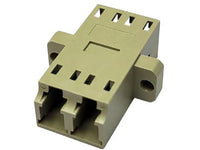Black Box FOT123 Fiber Optic Coupling - Multimode-Singlemode, Duplex, Ceramic Sleeve, Plastic Flange, Rectangular, LC-LC, Beige