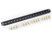 Black Box JPM390A Rackmount Fiber Panel with Connectors (unassembled) - 1U, (16) LC Duplex