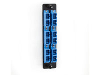 Black Box JPM460C High-Density Singlemode Fiber Adapter Panel - Ceramic Sleeve, (6) ST Duplex, Blue