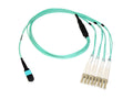 Axiom MP8LCOM3R9M-AX MPO-4 LC OM3 Breakout Cable 9m, Aqua